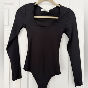 Abercrombie & Fitch Black Ribbed Bodysuit